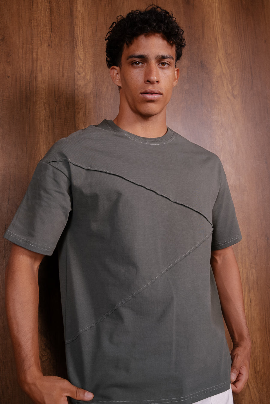 Asymmetric Seam Oversized T Shirt