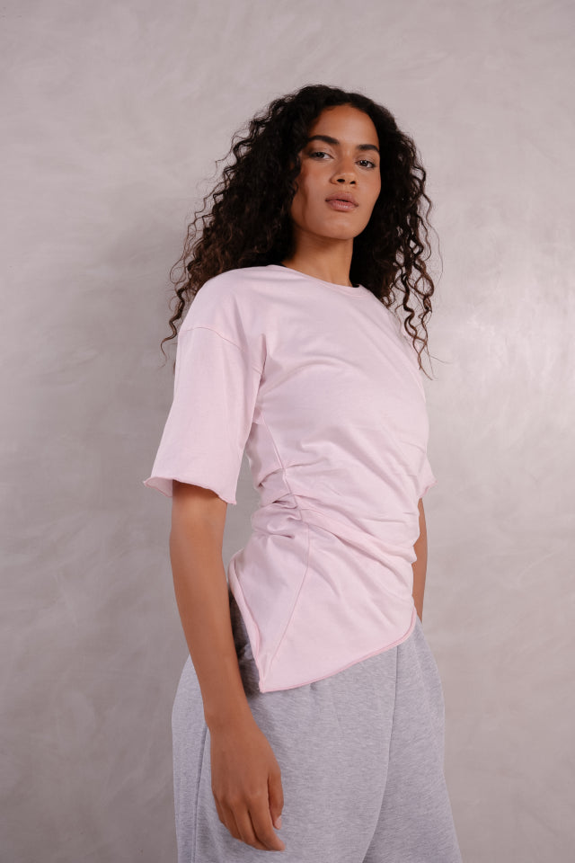 Side Ruched Relaxed T Shirt