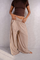 Relaxed Wide Leg Drawstring Pants