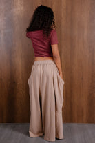 Relaxed Wide Leg Elastic Waist Pants
