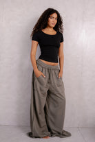 Basic Streached Wide Crew Neck Top