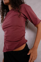 Side Ruched Relaxed T Shirt