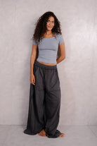 Basic Streached Wide Crew Neck Top