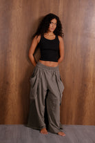 Relaxed Wide Leg Elastic Waist Pants