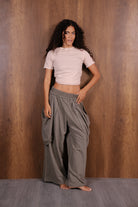 Crew Neck T Shirt With Ruched Drawstring Sides