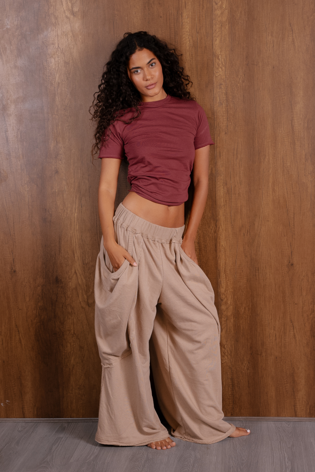 Relaxed Wide Leg Elastic Waist Pants - Image 2