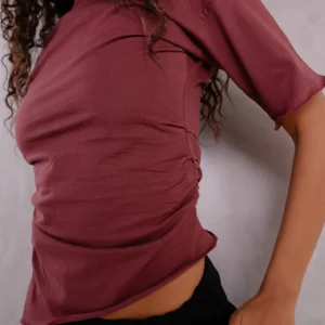 Side Ruched Relaxed T Shirt