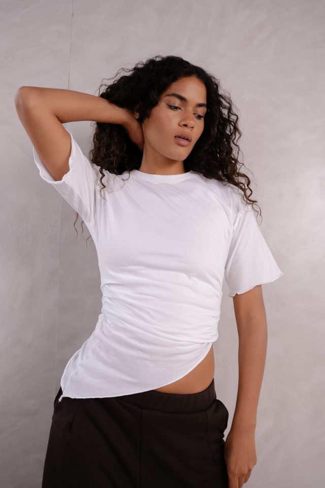 Side Ruched Relaxed T Shirt - Image 10